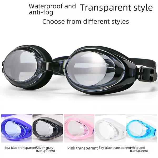 Swimming Goggles Men's and Women's Flat-light Swimming Goggles HD Anti-fog Waterproof Professional Comfortable Large Frame No-eye Swimming Goggles