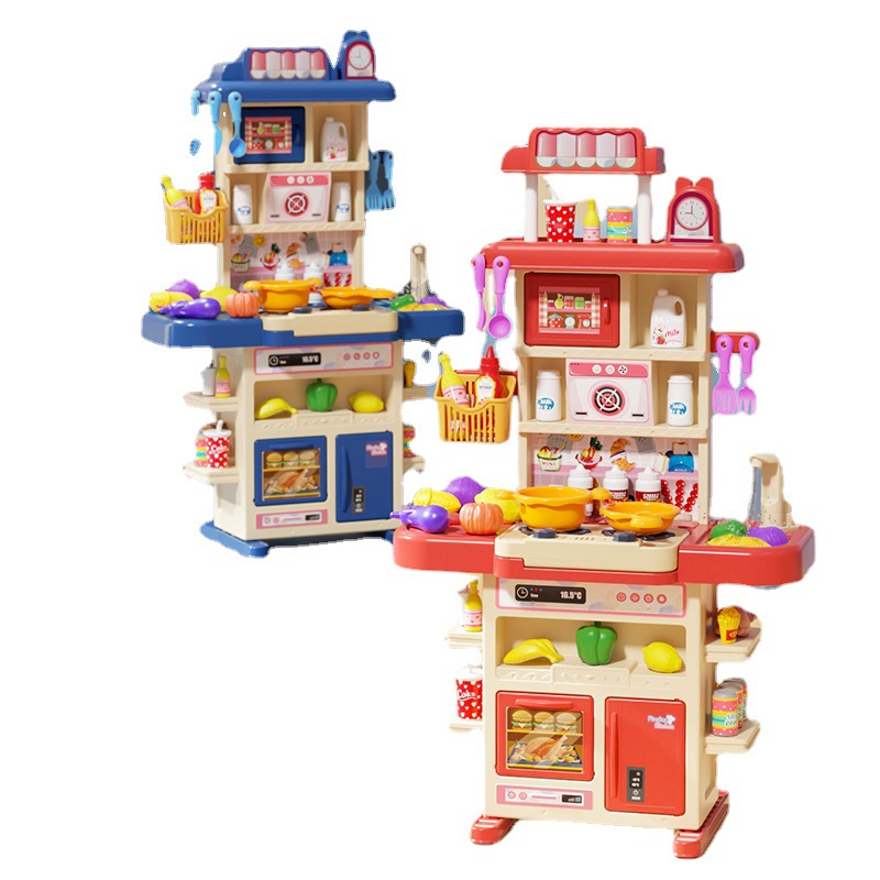 Los niños transfronterizos 83cm simulación de sonido y luz spray de agua cocina y cocina juego de juego casa vajilla mesa de juguete
