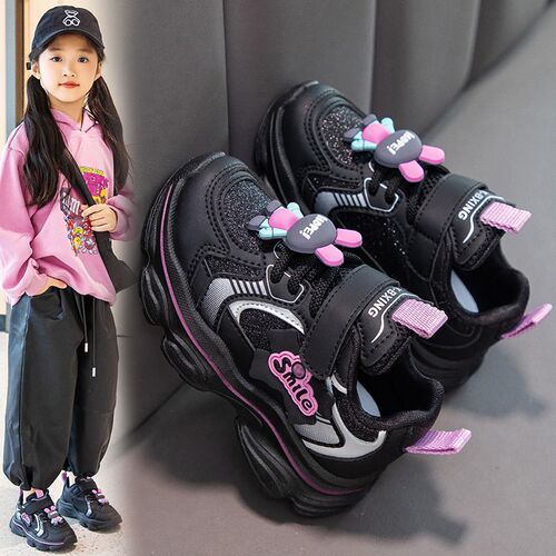 Children's Sports Shoes New Autumn Leather Waterproof Kids Korean Style Daddy Shoes Middle School Leisure Running Shoes