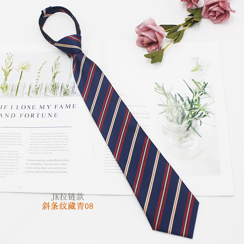 Venta directa de fábrica JK uniforme corbata cremallera 7cm temporada de graduación estudiantes masculinos y femeninos uniformes escolares accesorios poliéster jacquard