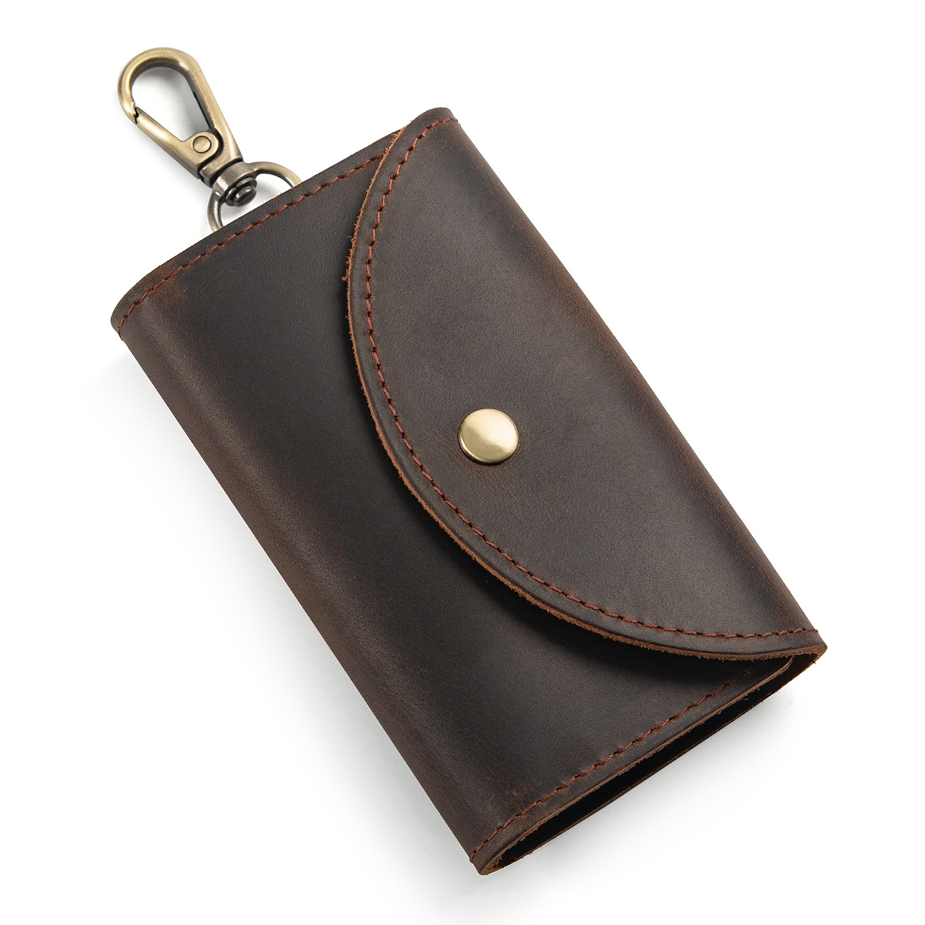 Cross-Border Exclusive Supply of Genuine Leather Vintage Key Case, Crazy Horse Leather Simple Casual Coin Purse 70% off Waist Bag for Men