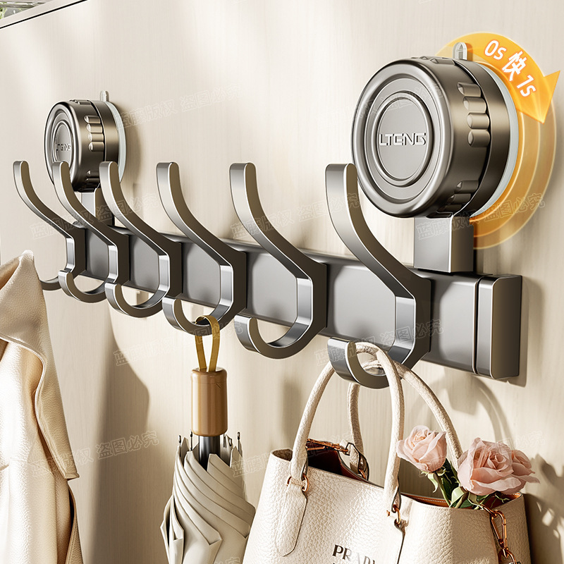 Strong vacuum suction cup hook non-punching strong load-bearing door rear hanging hanger entrance door clothes rack storage