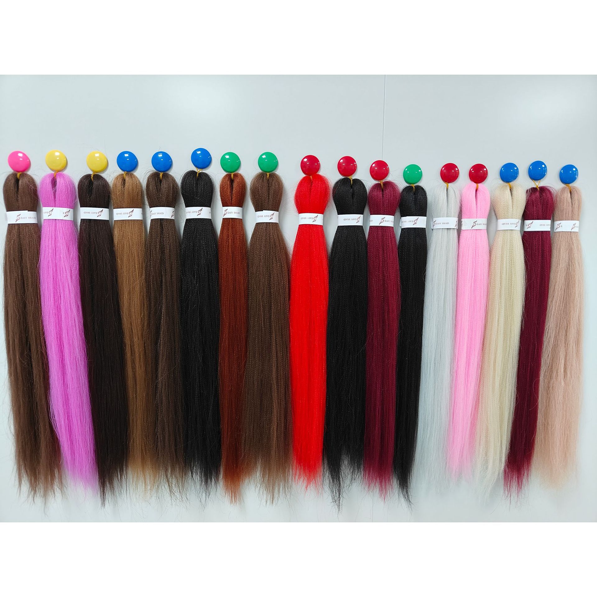 5X pre-stretched EZ braiding hair negro pre-estiramiento baja temperatura retardante de llama peluca