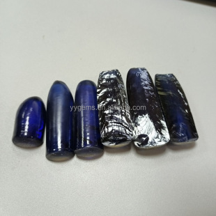Guangxi Wuzhou Artificial Synthetic Corundum Raw Material 34# Blue Gem Bare Stone Cutting