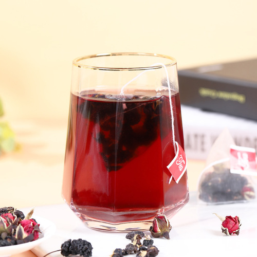 Black wolfberry mulberry rose tea 5g 10 bags rose tea triangle tea bag goddess anthocyanin health tea hair replacement
