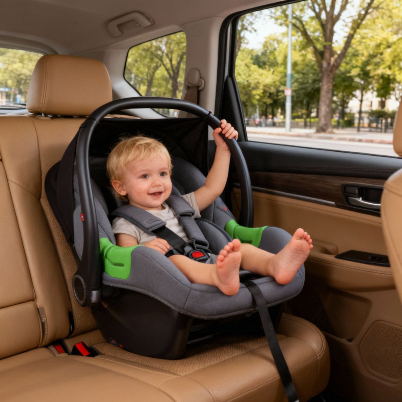 Child Safety Seat for Car Use, Newborn Baby Carrier, Portable Baby Cradle, Foldable