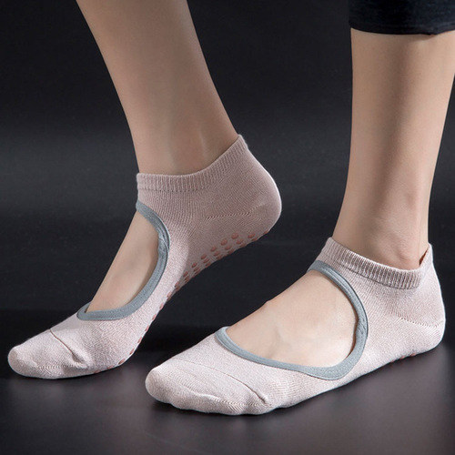 Professional yoga socks with backless design for spring and summer, silicone anti-slip fitness Pilates dance floor socks, wholesale factory direct sale
