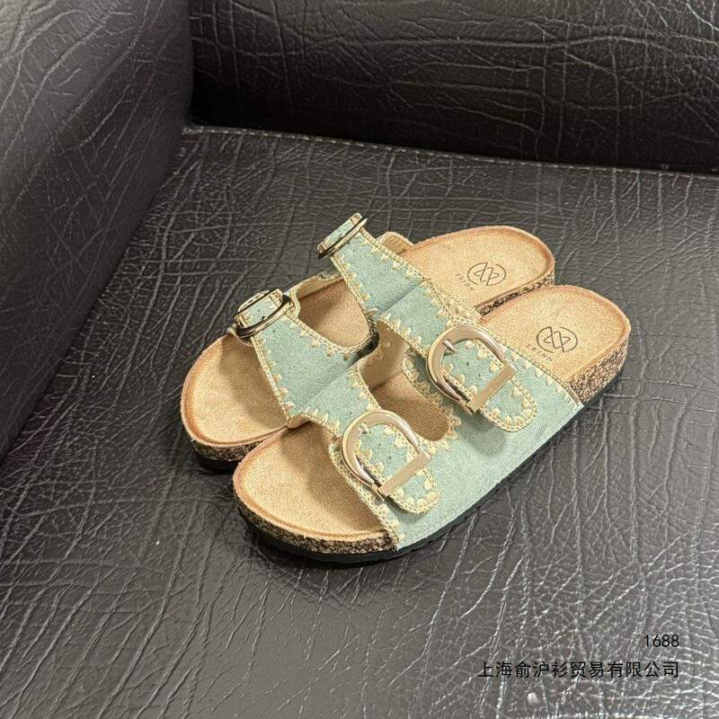 Korean-Style Casual Embroidered Birkenstock-Style Slippers for Indoor and Outdoor Use, 2026 New Model, Beach Slip-On, Niche Design 02 High Korean-Style Casual Embroidered Birkenstock-Style Slippers for Indoor and Outdoor Use, 2026 New Model, Beach Slip-On, Niche Design 02 High