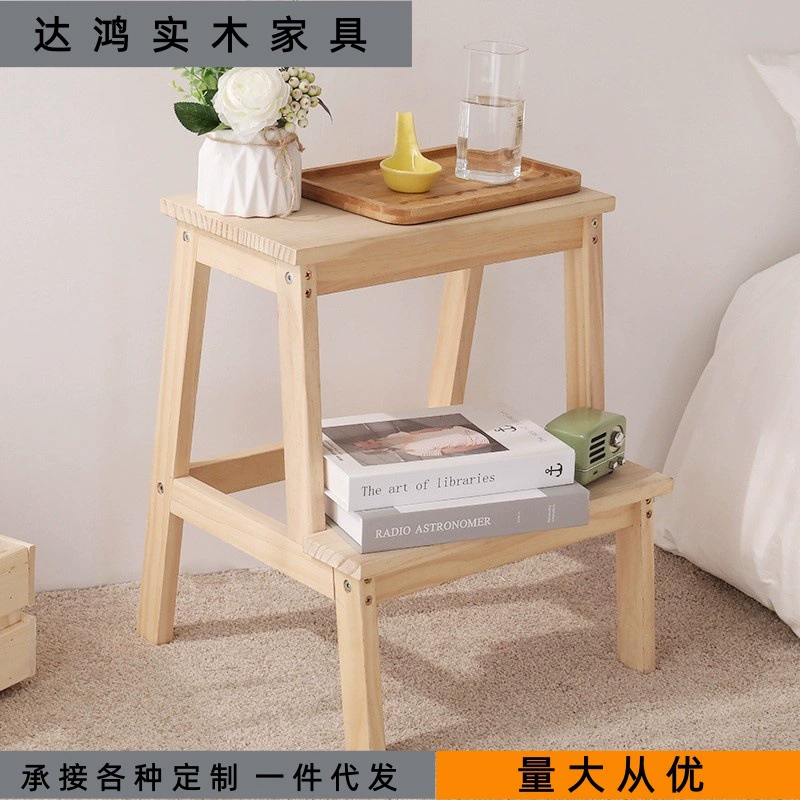 Многофункциональный табурет из цельного дерева, двухслойный табурет-лестница, небольшой ступенчатый табурет, бытовой табурет для смены обуви, ступенька, высокий и низкий табурет
