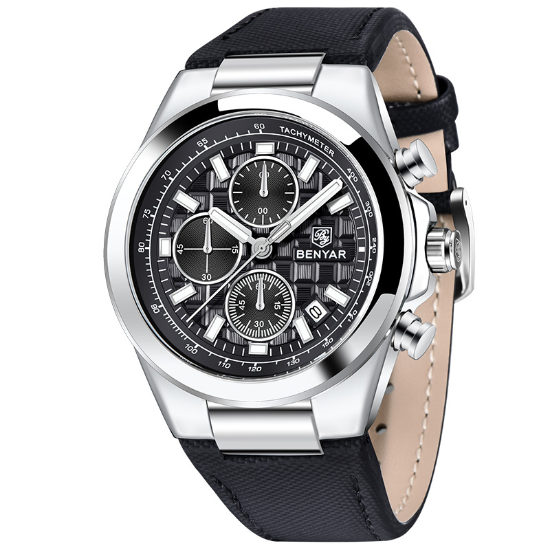 Benyar BY5206 reloj de hombre de moda correa deportivo cronógrafo multifunción reloj de cuarzo impermeable