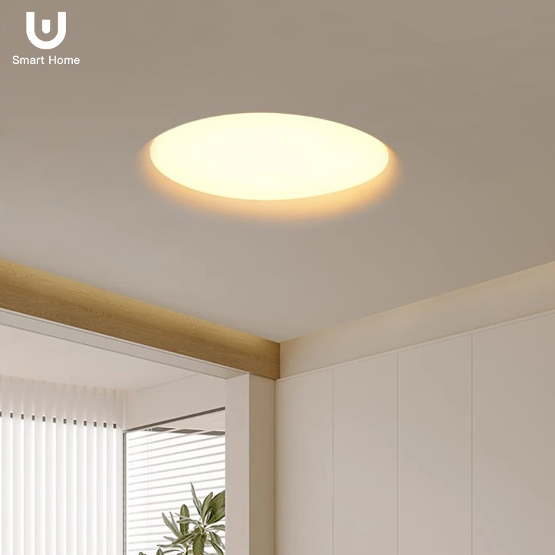 侘寂风嵌入式石膏天光灯 LED预埋无边框吸顶吊顶灯客厅卧室天花灯