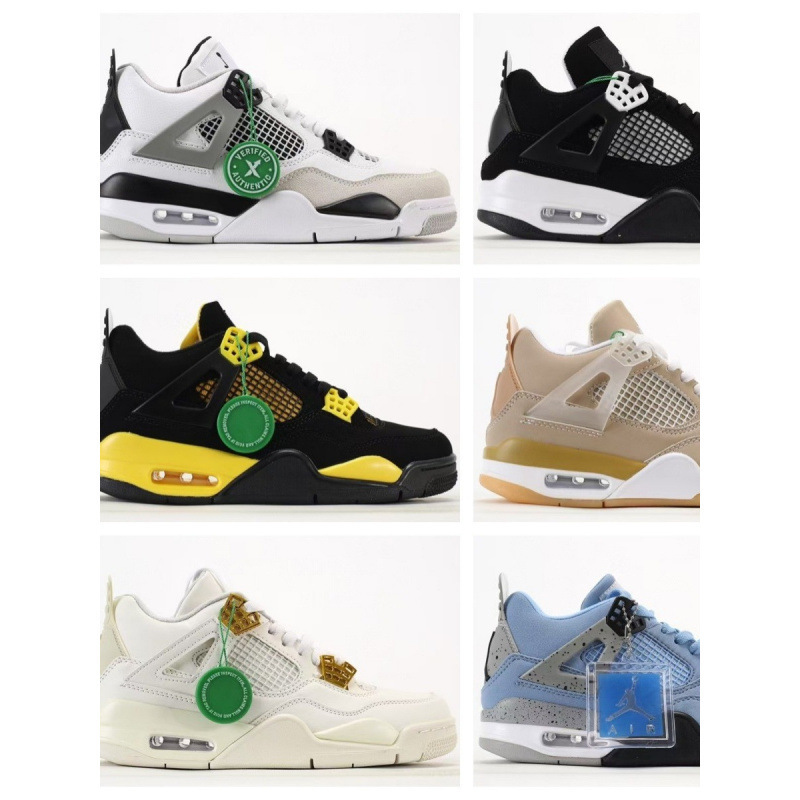 Special for Export, Putian High-Quality Aj4 Electric Mother Yellow Men's Retro White Cement Jordan Retro Practical Basketball Shoes