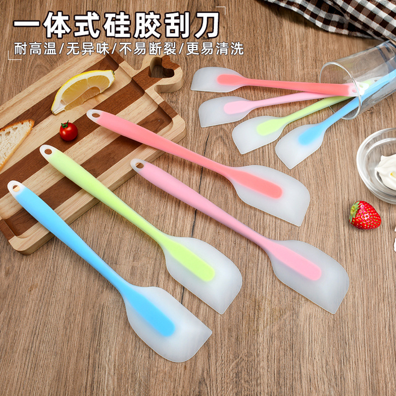 Cream Scraper Small Integrated Silicone Cake Scraper Cream Spatula Spatula High Temperature Resistant Stirring Stick