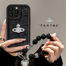 立体星球手链适用苹果16pro手机壳15毛绒布14小香风13磨砂硅胶7/8