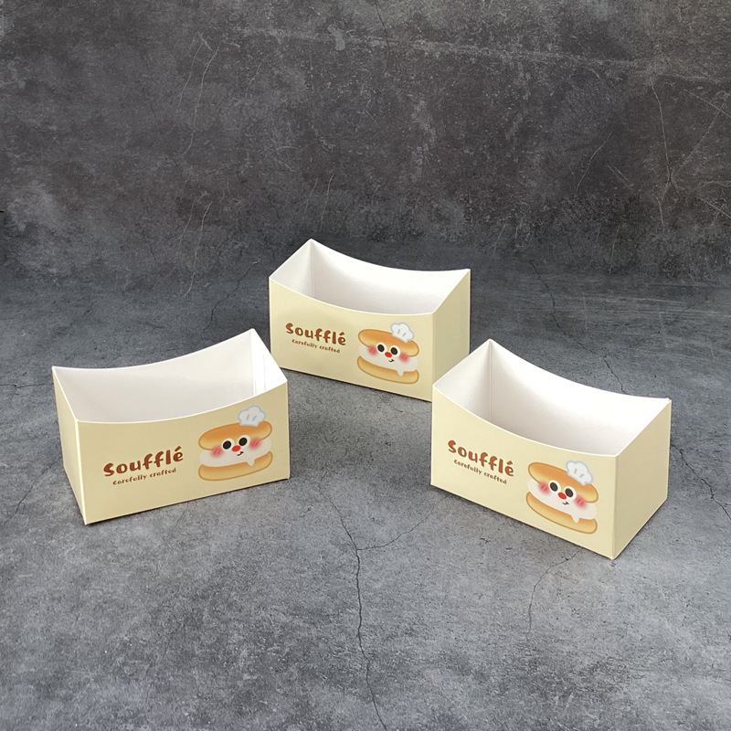Internet-Famous Soufflé Takeaway Paper Box, Hand-Held Paper Box Bag, Bingxin Donuts, Dorayaki, Western Pastries, Baking Packaging