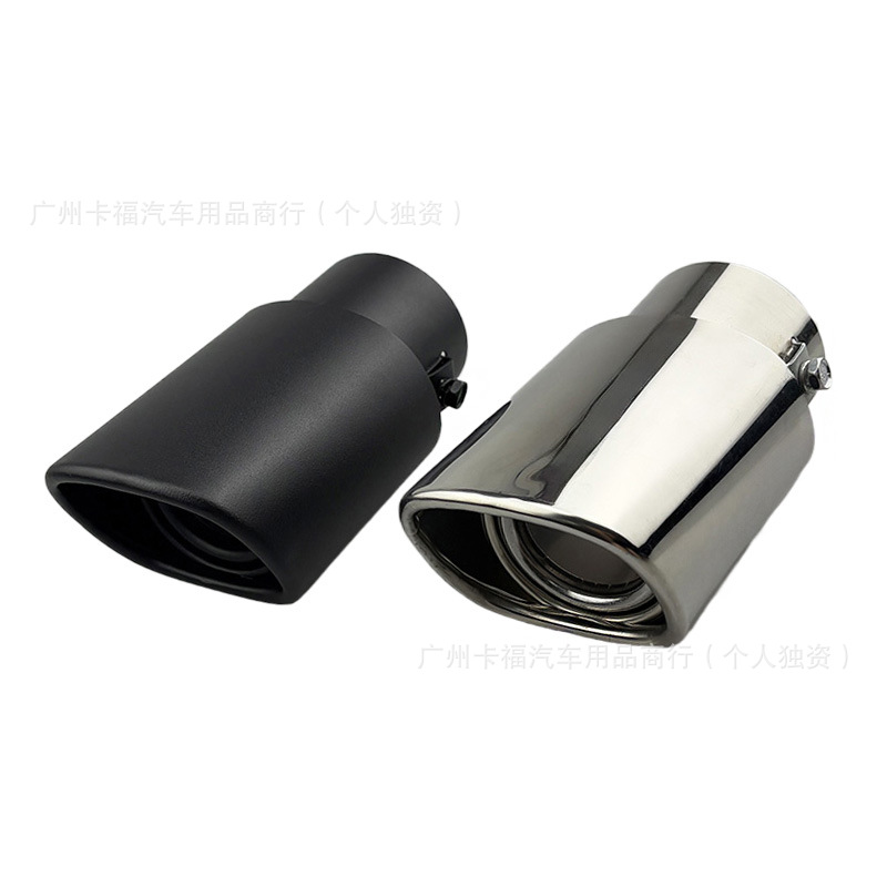 Universal Square Muffler for Cross-Border Use, Stainless Steel 63mm Exhaust Pipe, Modified Car Decorative Muffler, Sound Wave Tailpipe