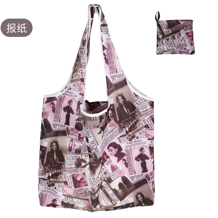 Spot bolsa de compras plegable de gran capacidad Spot bolsa de protección ambiental bolsa plegable bolsa de almacenamiento portátil impresa portátil creativa