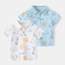 源头厂家批发男童卡通POLO衫夏装新款韩版儿童洋气短袖翻领上衣