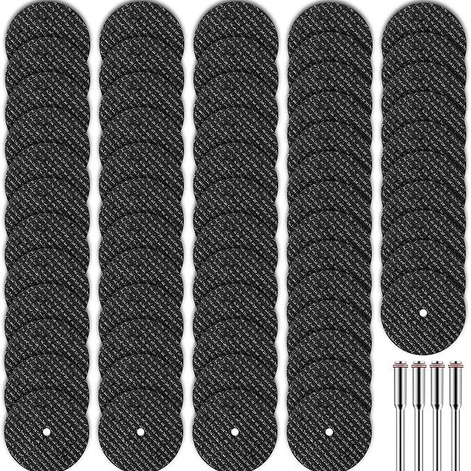 60pcs旋转工具切割轮32mm玻璃纤维增强切割轮盘带4个心轴旋转工具