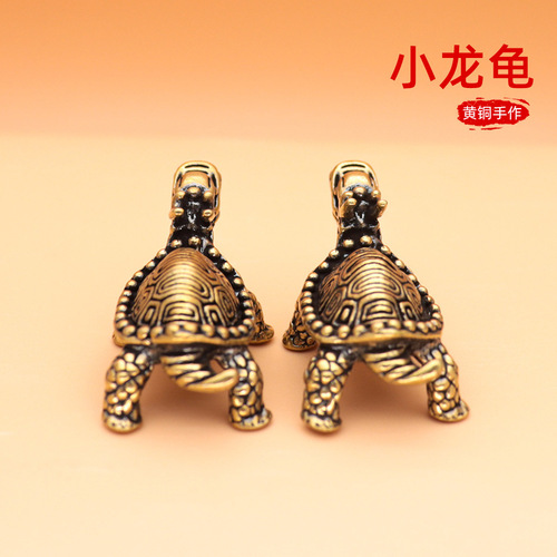 Lucky Dragon Turtle Ornaments Pure Copper Retro Basalt Auspicious Crafts Copperware Souvenirs Street Stall Wholesale