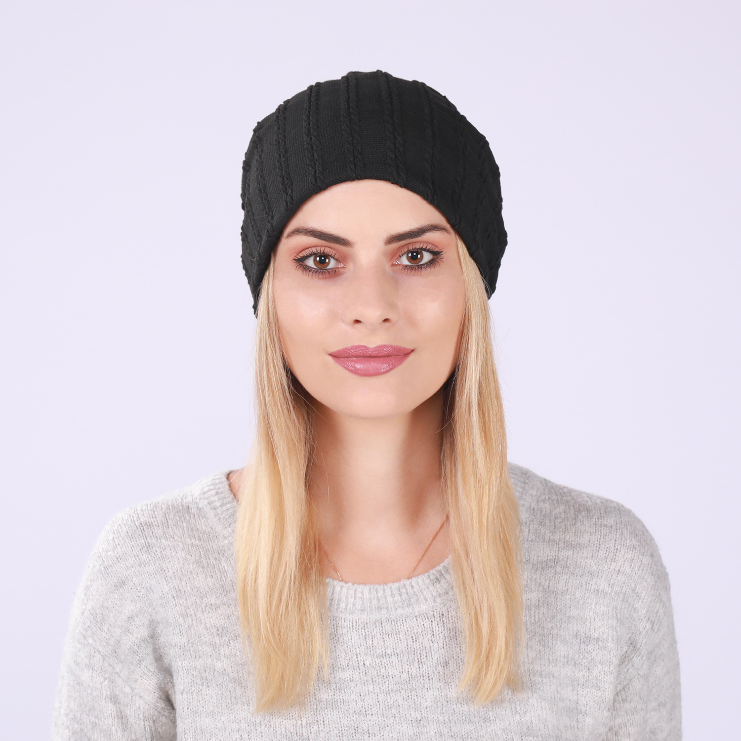 Pullover modello lino da donna nuovo uomo primavera e autunno sottile doppio strato copricapo panno di cotone tinta unita cappello in pile_voghion.com