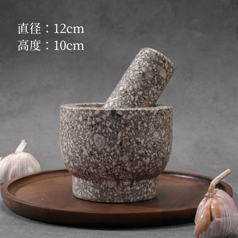 Molinillo de ajo, mortero de piedra natural, molinillo, machacador de piedra, mortero de ajo, pelador de ajo, gadget de cocina, prensa de ajo