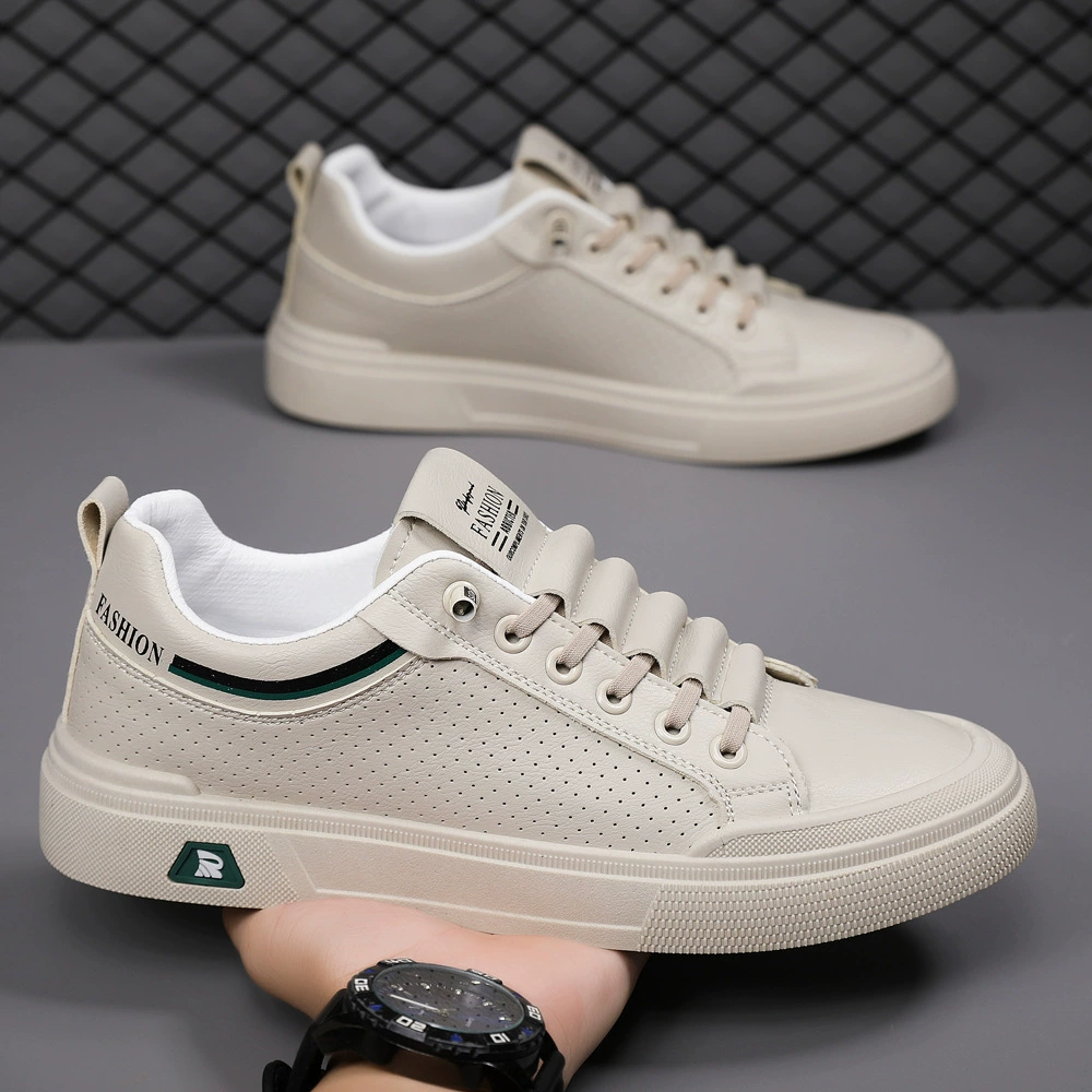 Весенне-осенняя мужская обувь, универсальная Новинка, красивая мужская повседневная кожаная обувь, модные дышащие спортивные кроссовки, мужская Белая обувь для мужчин