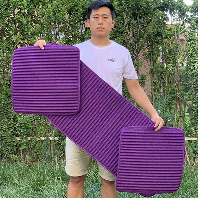 Seat Cushion Single Piece Three-Piece Set, Seat cushion, seat cover - purple-three-piece-set-2-single-pieces-1-rear-row