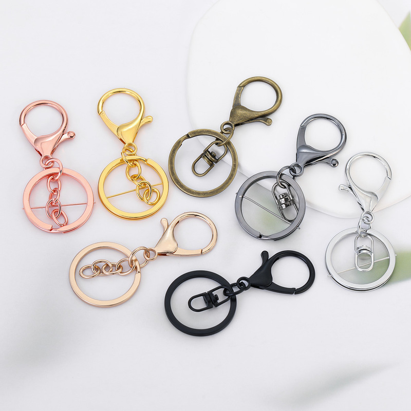 Metal Keychain Figure-Eight Lobster Clasp Three-Piece Set DIY Jewelry Accessories Doll Pendant Key Ring Hanging Buckle Key Chain