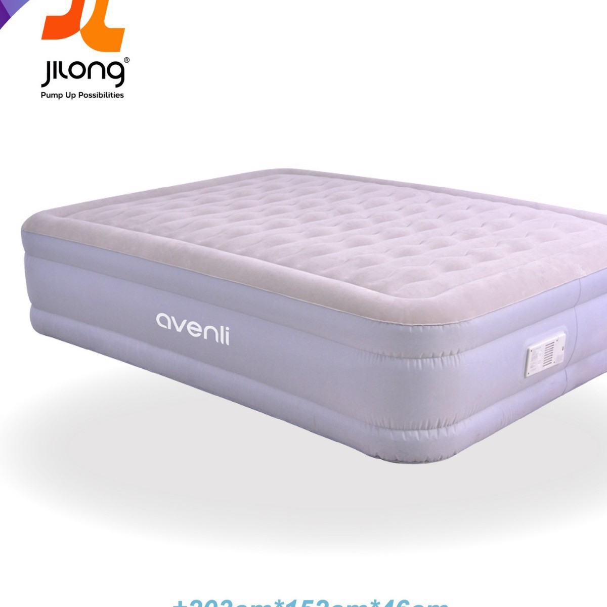 Jilong Widened and Heightened Professional Inflatable Bed with Built-In Pump for Home and Outdoor Camping Sleeping Pad Inflatable Mattress