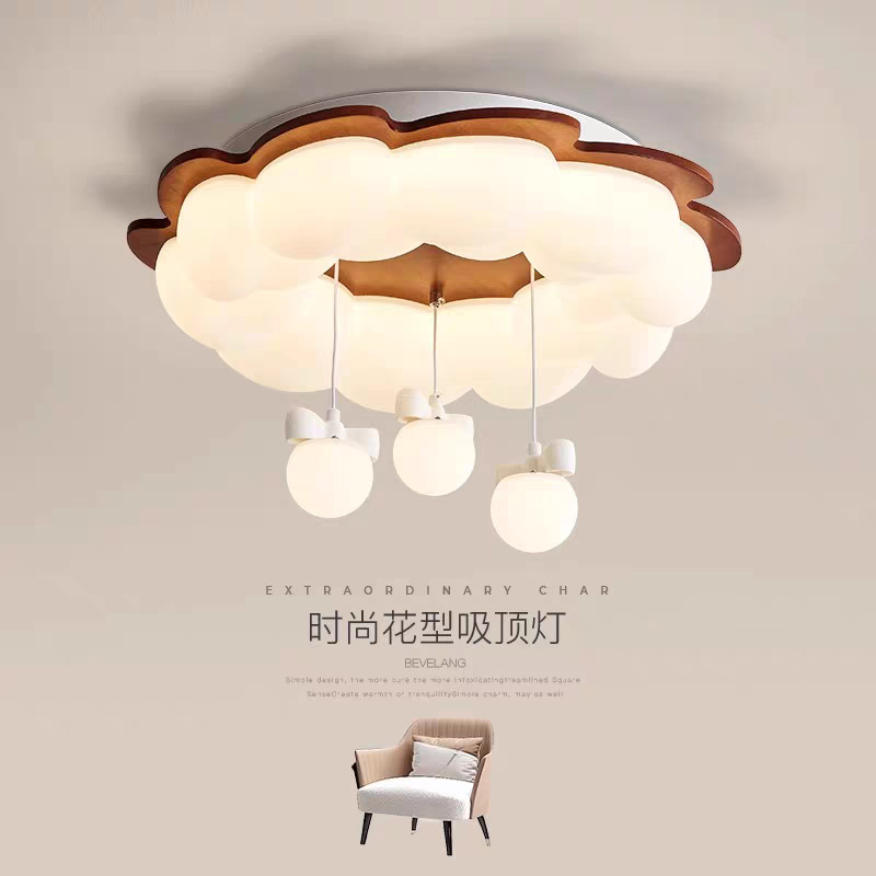 Lámpara de techo de nube de crema Lámpara de habitación de estilo antiguo francés de estilo creativo