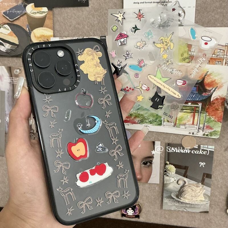 Korean Ins Style Apple Cartoon Hedgehog Jelly Sticker Jelly DIY Apple Mobile Phone Tablet Sticker Guka Korean Ins Style Apple Cartoon Hedgehog Jelly Sticker Jelly DIY Apple Mobile Phone Tablet Sticker Guka