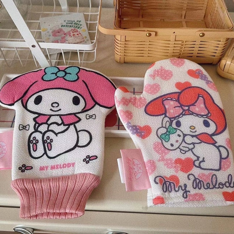 可爱澡巾卡通女士美乐蒂儿童搓澡强力家用神器下泥洗澡沐浴手套|undefined