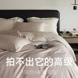 包好看！100支长绒棉四件套a类标准纯棉全棉床单被套高级感4件套