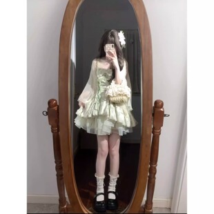 French Style Sweet Floral Sling dress Women's Summer Short Waist Tight Design Flower Bud Puffy Princess Skirt