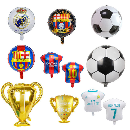 Cross-border Takal Football World Cup themed party bar decoration football trophy shape aluminum film balloons