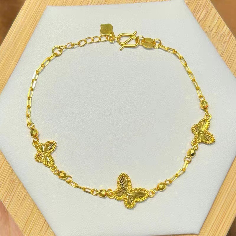 Vietnam gold laser butterfly bracelet new light luxury women's fashion elegant all-match bracelet live_voghion.com