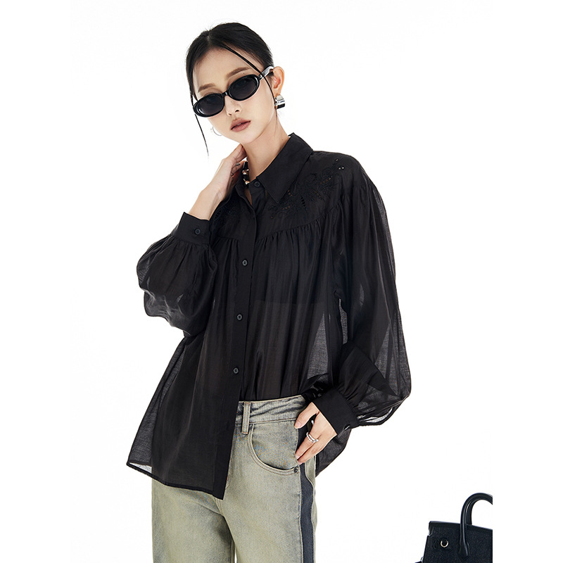 Autumn breathable lace genuine design elegant shirt