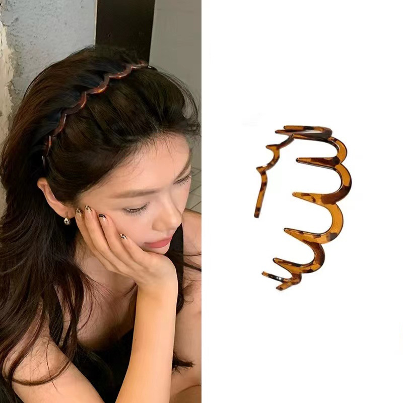 Estampado de leopardo, peine de pelo ondulado con dientes, diadema 2025 nuevo temperamento, diadema superior de alta calidad, accesorios para el cabello de todo fósforo de moda para mujer