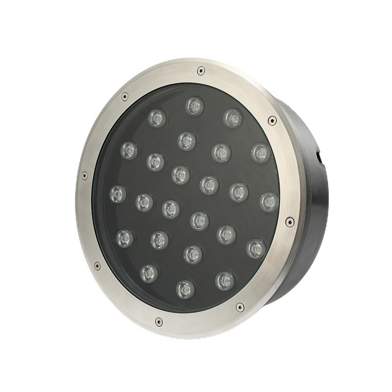 Transfronterizo LED lámpara de pie al aire libre incrustado redondo de acero inoxidable luz cálida luz blanca impermeable 36W lámpara subterráneo fábrica al por mayor