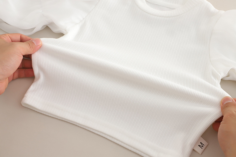 Vestiti per bambine primavera 2025 e nuovi, elegante completo autunnale per neonati, set di tre pezzi con gilet a forma di fungo_voghion.com