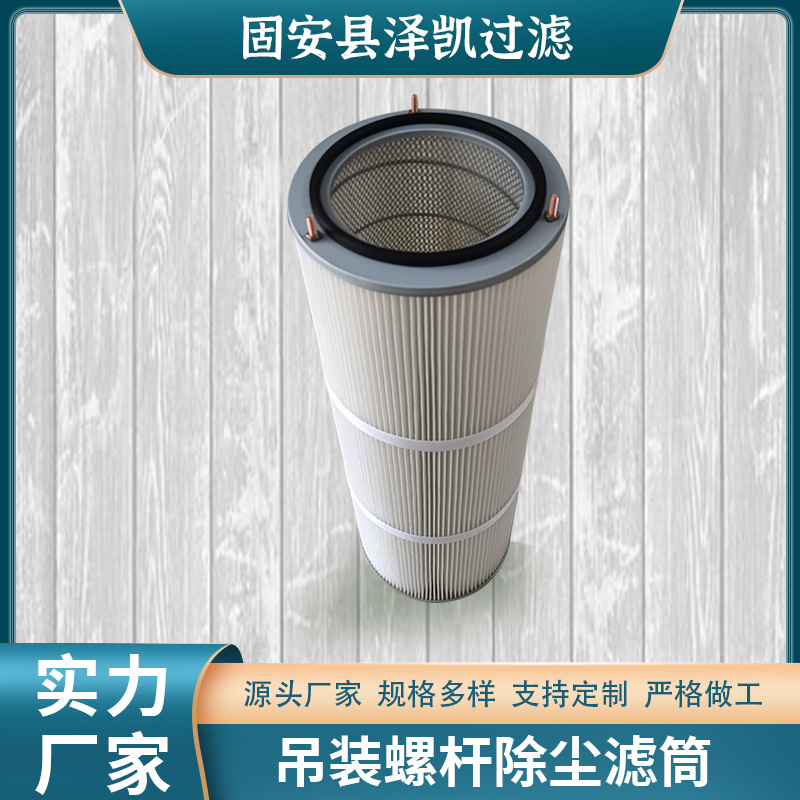 厂家批发螺杆吊装除尘滤芯涂装喷涂粉尘回收工业聚酯纤维除尘滤筒