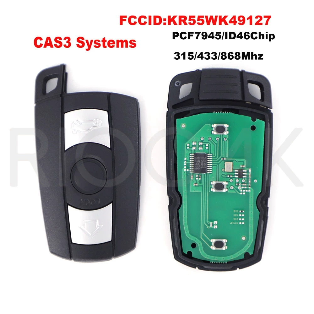 Подходит для ключа BMW CAS3 полусмарт 46 чип 315/433/868 частота KR55WK49127