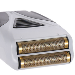 跨境熱銷往復式USB充電便攜式男士雙網強力刮鬍刀推白推光剃鬚刀