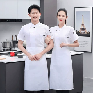 高端厨师工作服短袖夏季冰丝透气薄款西餐厅饭店后厨房男舒适厨衣