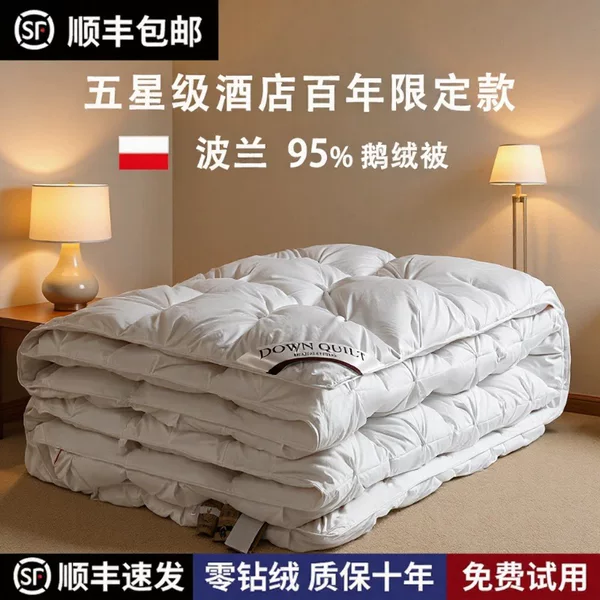 Luxury Hilton Hungarian down Duvet Genuine Class a 95% White Goose down Quilt Core Pure Cotton Winter Quilt Goose down Hotel Quilt