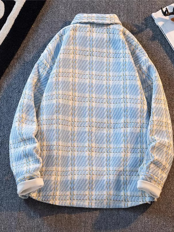 Camisa de pareja de todo fósforo chaqueta chaqueta otoño nuevos hombres retro cola de golondrina pequeña fragancia abrigo diseño tejido