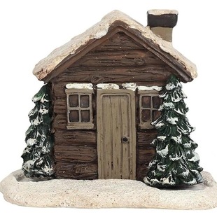 Log Cabin Snowy Winter Incense Cone Burner wooden house snow Winter Incense Cone Burner