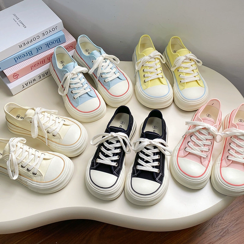 Women's Platform Canvas Sneakers, Breathable Lightweight Summer Shoes, Sizes 35–40