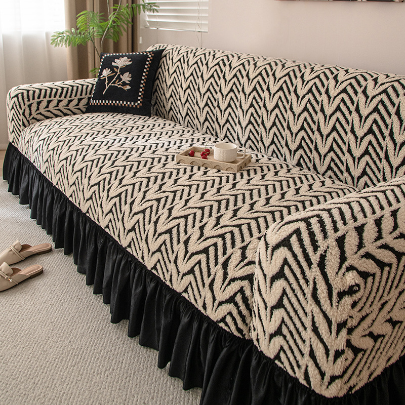 Sofá cubierta de la falda - negro